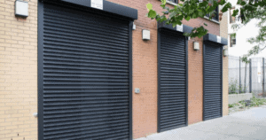 shutter doors on storefront